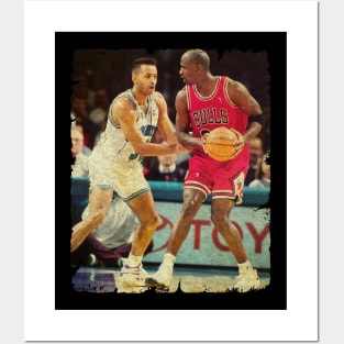 Michael Jordan vs Dell Curry Posters and Art